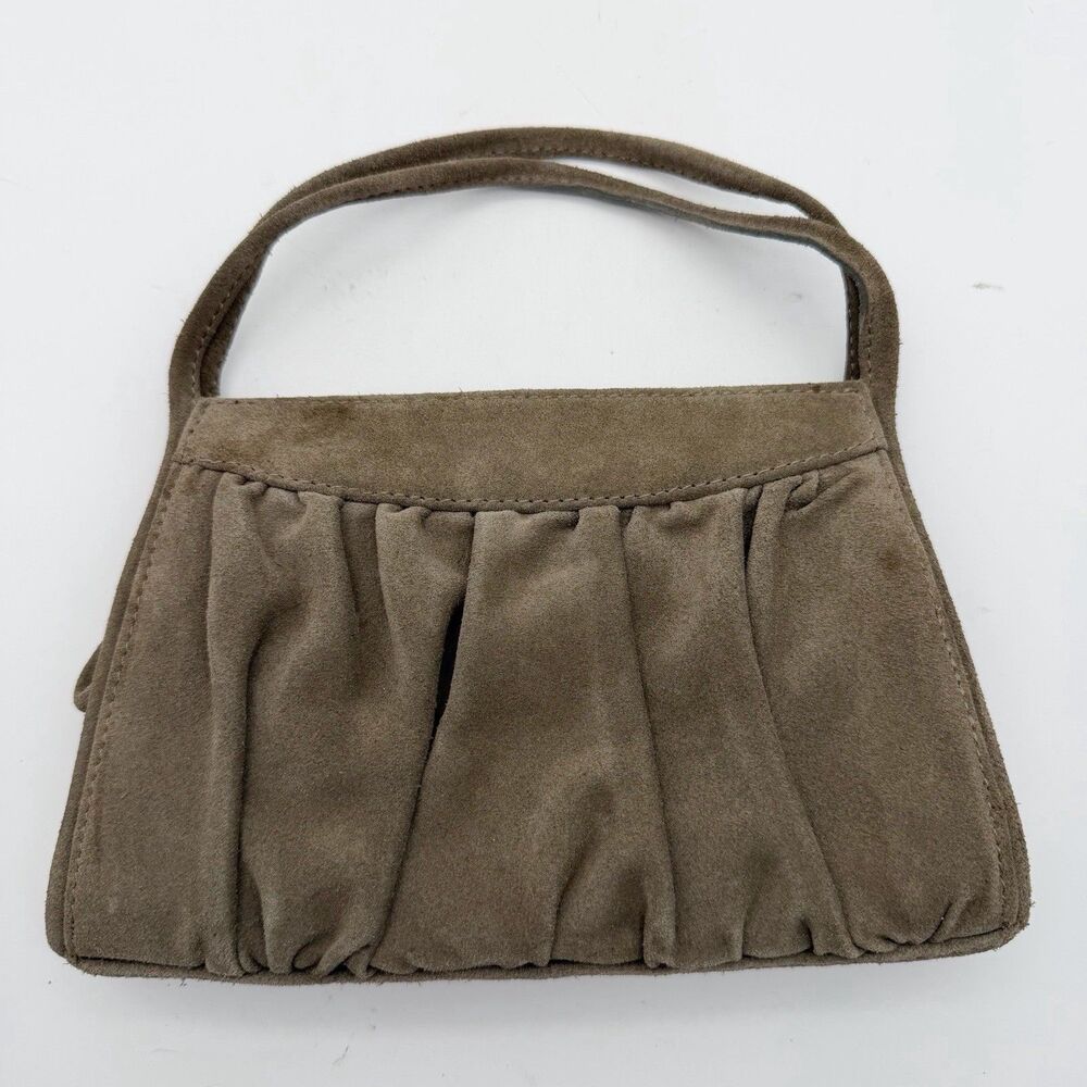Vintage Marco Anaine Hand Crafted Limited Edition Taupe Suede Mini Handbag Italy